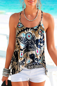 Thumbnail for Printed Scoop Neck Cami - T - 1 COLOR -