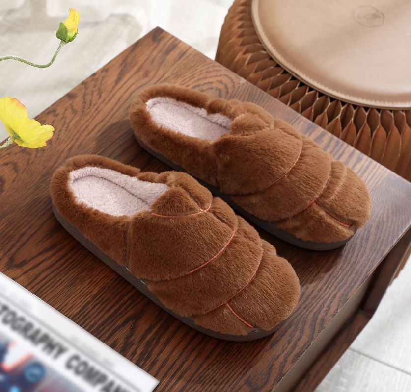 Rabbit fur slippers for men and women, winter warm indoor slippers - EU SIZES - K - 2 COLORS -