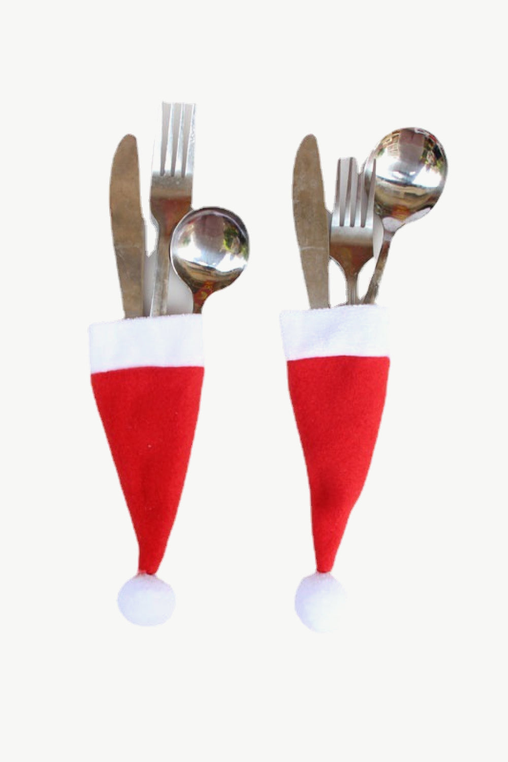 10-Pack Christmas Hat Shaped Cutlery Covers - 5" - [5-10 DAY DELIVERY] - 10pcs. - T -