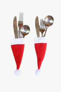 Thumbnail for 10-Pack Christmas Hat Shaped Cutlery Covers - 5