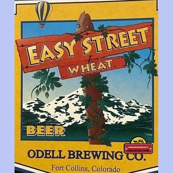 Vintage Easy Street Wheat Beer Label, Odell Brewing Co. Ft. Collins, CO 2000