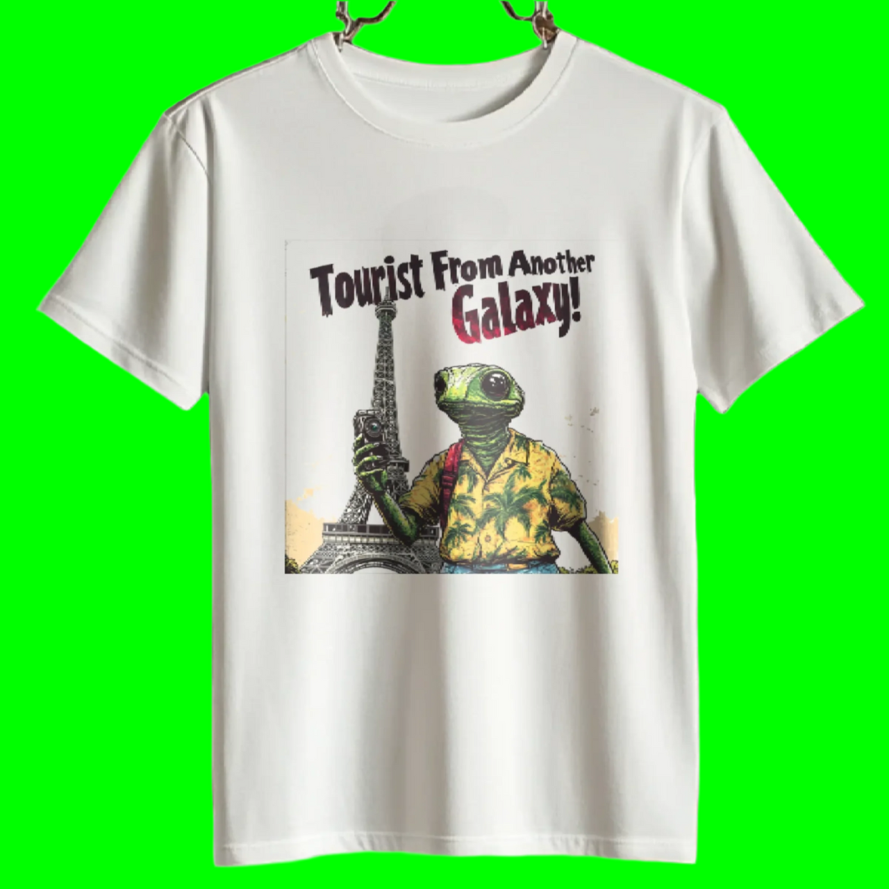 Tourist From Another Galaxy Alien Tee, Alien Tourist T-Shirt - 1 COLOR -