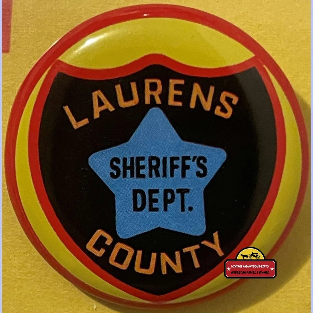 Rare Vintage 1950s Tin Litho Special Police Badge Laurens County Sheriff Dept.