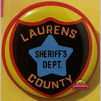 Thumbnail for Rare Vintage 1950s Tin Litho Special Police Badge Laurens County Sheriff Dept.