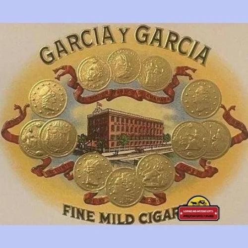 Antique Vintage Garcia Y Garcia Embossed Cigar Label, Tampa, Fl 1900s - 1920s