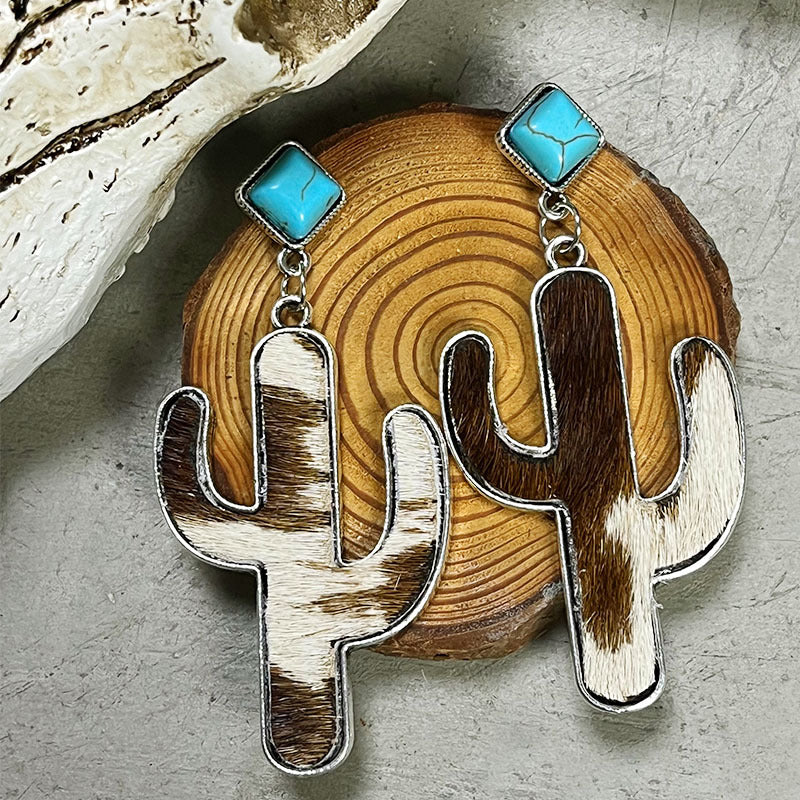 Turquoise Cactus Earrings - T - 4 STYLES/COLORS -