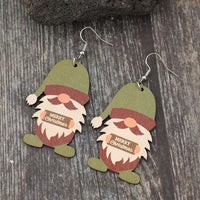 Thumbnail for Wooden Gnome Dangle Earrings - T - 1 COLOR -