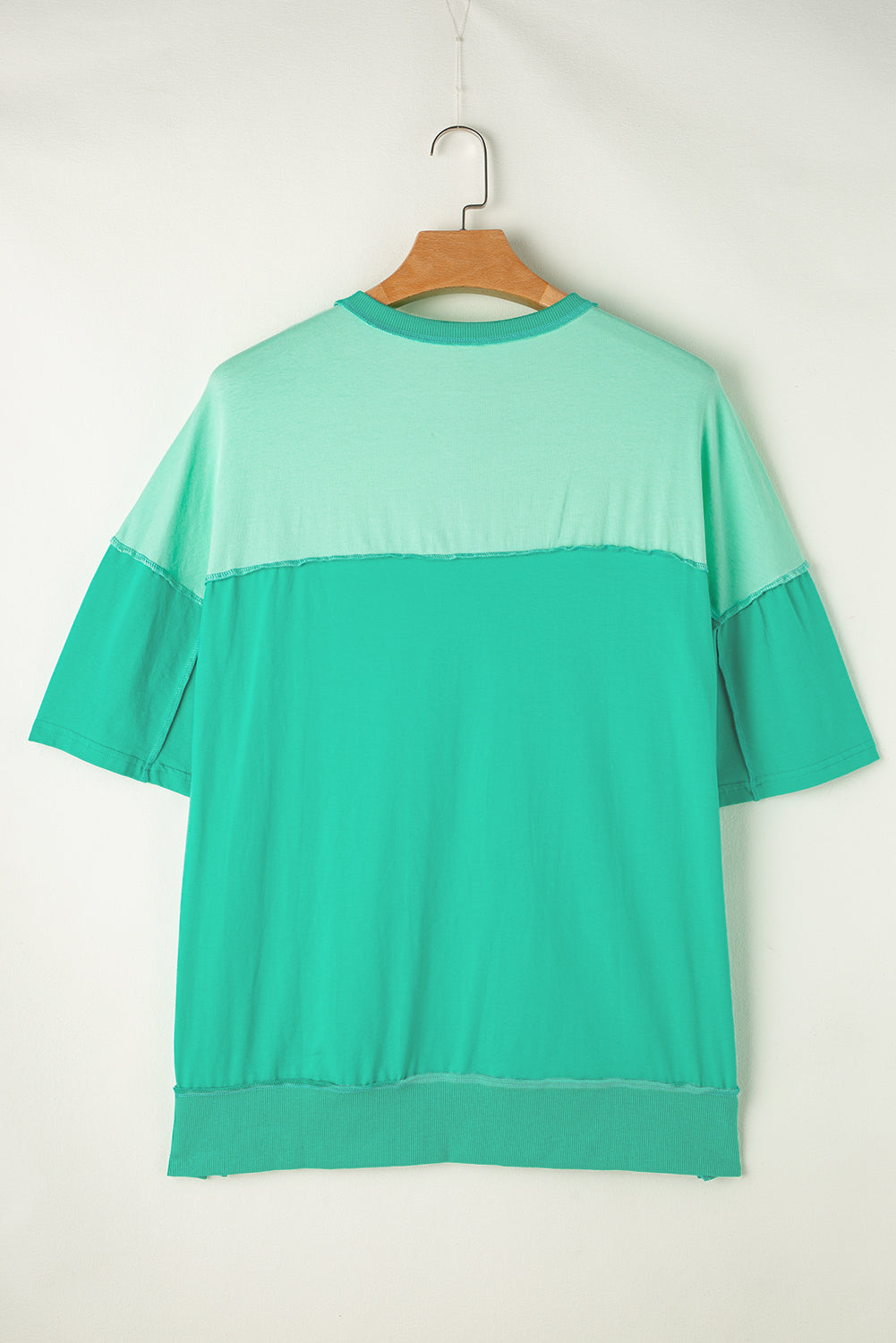 High-Low Round Neck Half Sleeve T-Shirt - T - 1 COLOR -