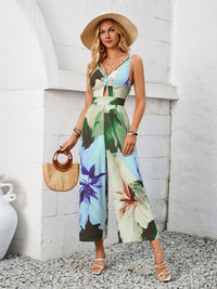 Thumbnail for Cutout Printed Wide Strap Jumpsuit - Beach or Everyday - T - 3 COLORS -