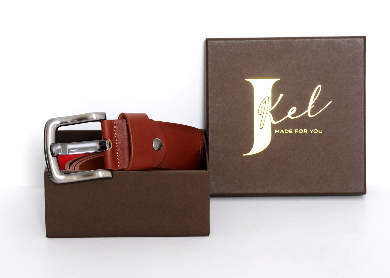 Jkel - Efes Tan Leather Men Belt -