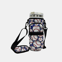 Thumbnail for 40 Oz Insulated Tumbler Cup Sleeve With Adjustable Shoulder Strap - T - 7 COLORS / 3 PATTERNS -