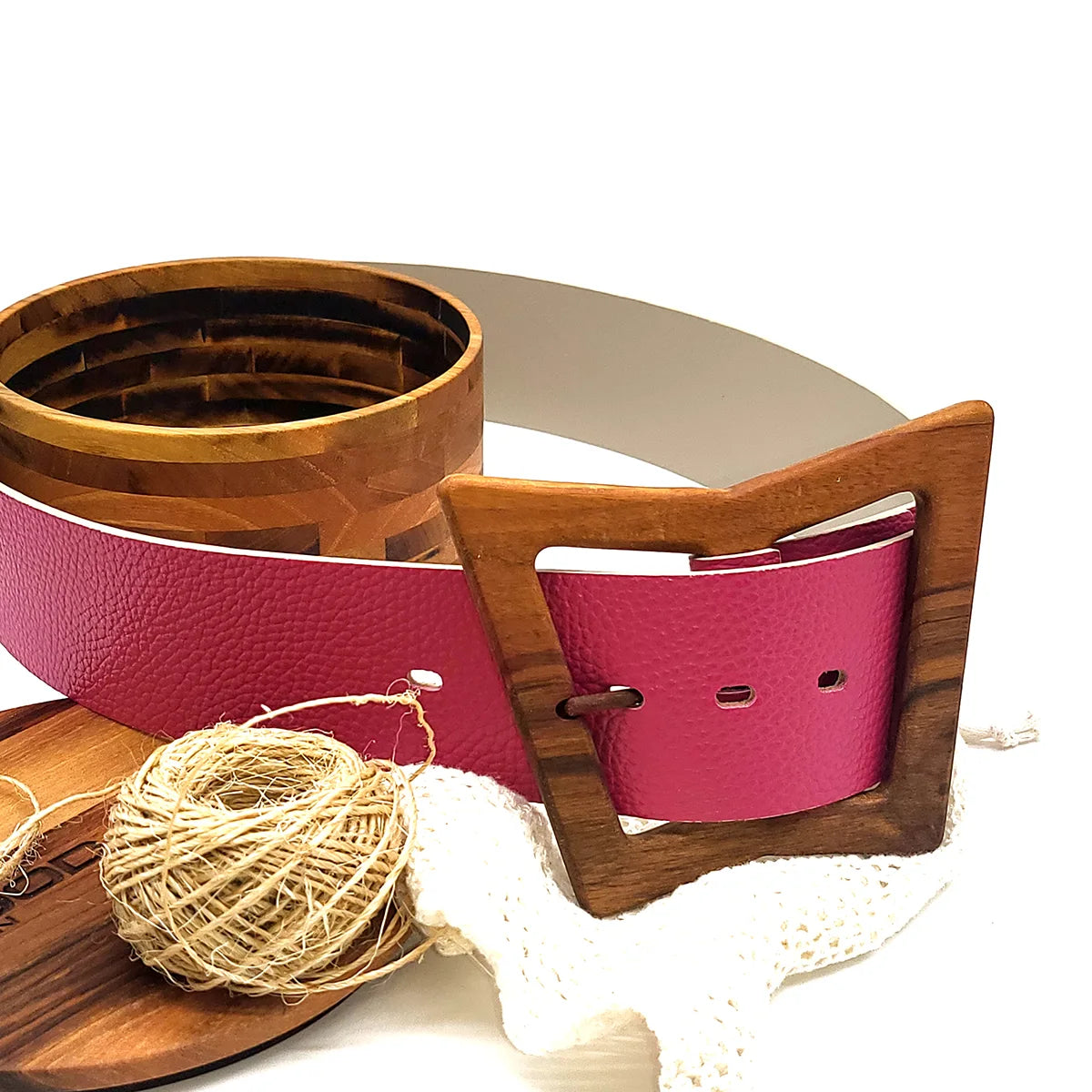 Wood Belt - Luxury Women's Leather Wood Belt Bryce Free -