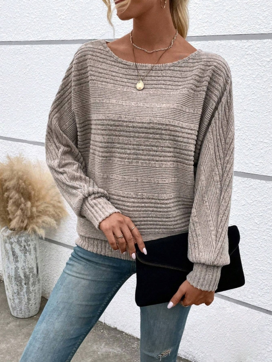 Round Neck Long Sleeve Top - T - 6 COLORS -