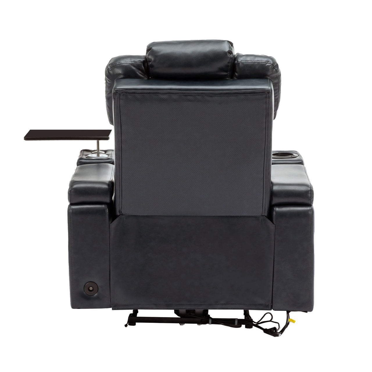 PU Leather Power Recliner Individual Seat Home Theater Recliner With Cooling Cup Holder, Bluetooth Speaker, LED Lights,