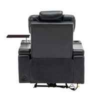 Thumbnail for PU Leather Power Recliner Individual Seat Home Theater Recliner With Cooling Cup Holder, Bluetooth Speaker, LED Lights,