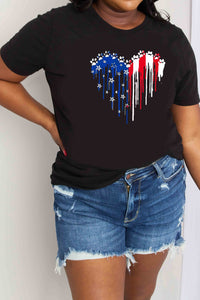 Thumbnail for Simply Love Full Size Star Heart Graphic Cotton Tee - SIZES S THRU 3XL - T - 2 COLORS -