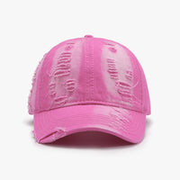 Thumbnail for Distressed Adjustable Cotton Baseball Cap - 10 COLORS -