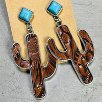 Thumbnail for Turquoise Cactus Earrings - T - 4 COLORS -