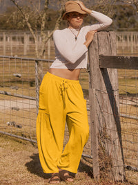 Thumbnail for Full Size Wide Leg Pants with Pockets - T - 9 COLORS -