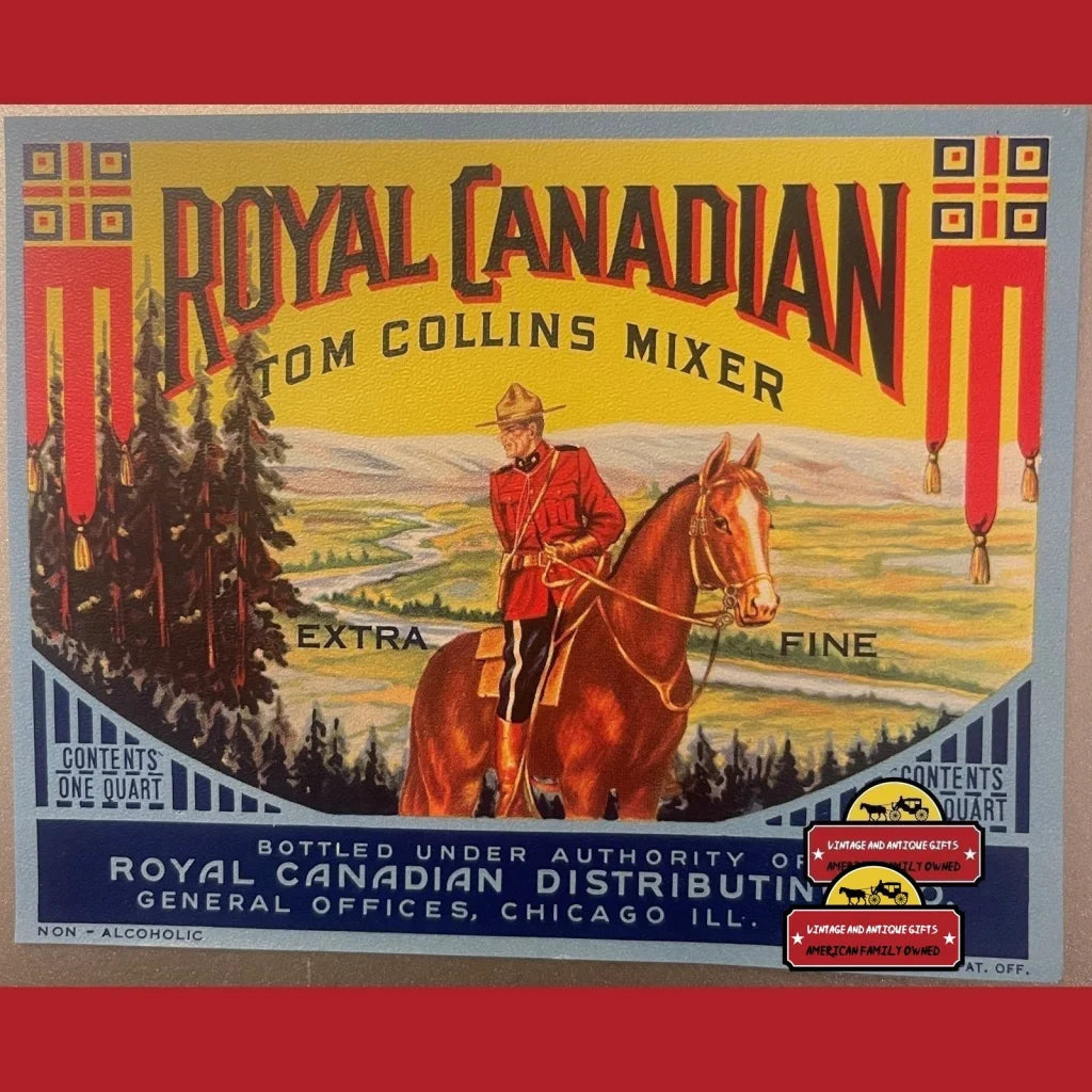 Combo 1950s Vintage Royal Canadian Tom Collins Mixer Labels, Chicago, IL