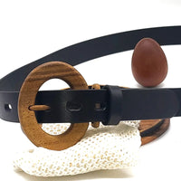 Thumbnail for Wood Belt - Luxury Women's Leather Wood Belt Fuji Happiness -