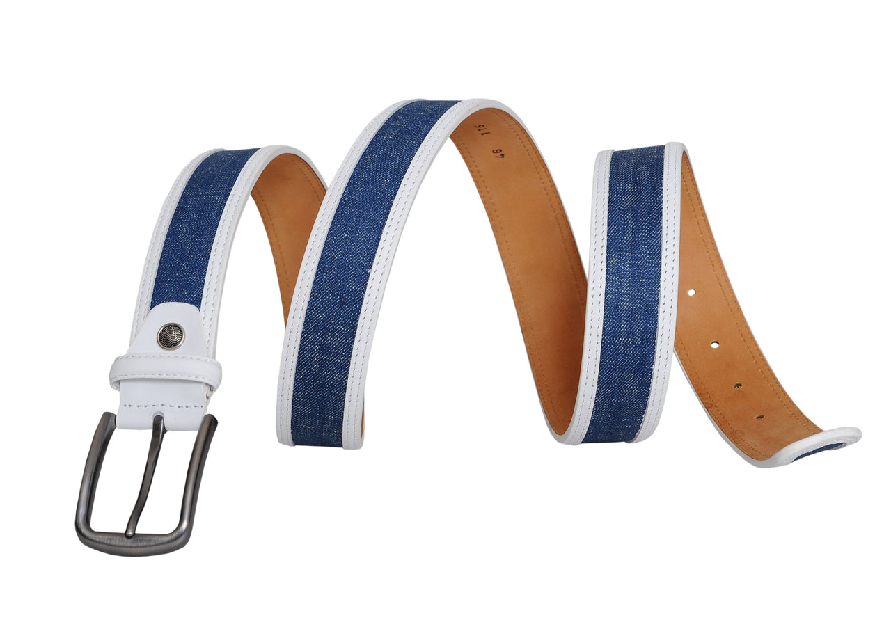 Jkel - Swindon White Blue Leather Men Belt -