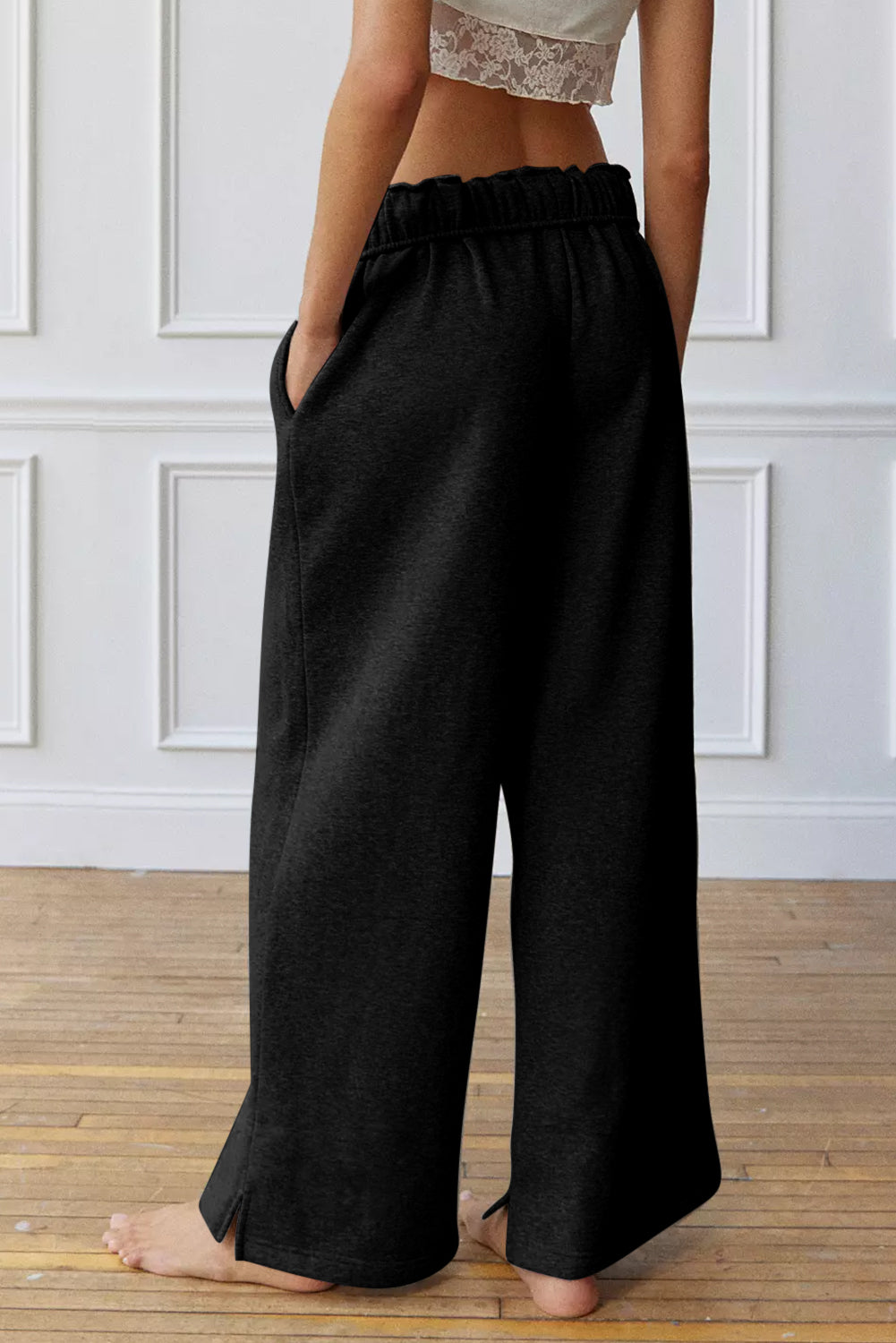 Drawstring Wide Leg Active Pants - T - 1 COLOR -