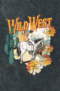 Thumbnail for Wild West Graphic Round Neck Short Sleeve T-Shirt - T - 1 COLOR -