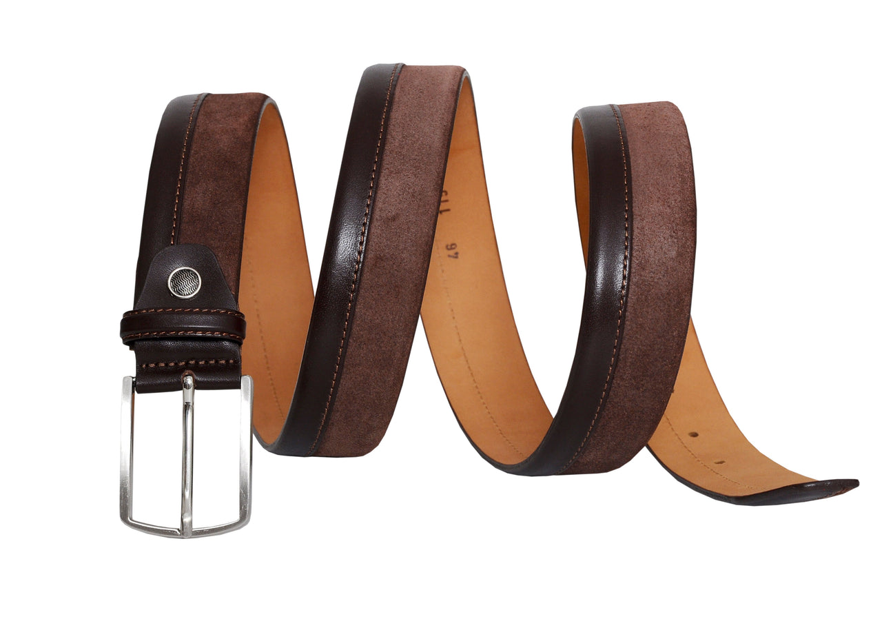 Jkel - Siene Brown Leather Men Suede Belt -