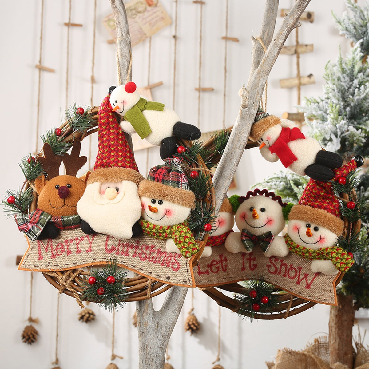 Christmas Doll Wreath Ornament - T - 2 STYLES -