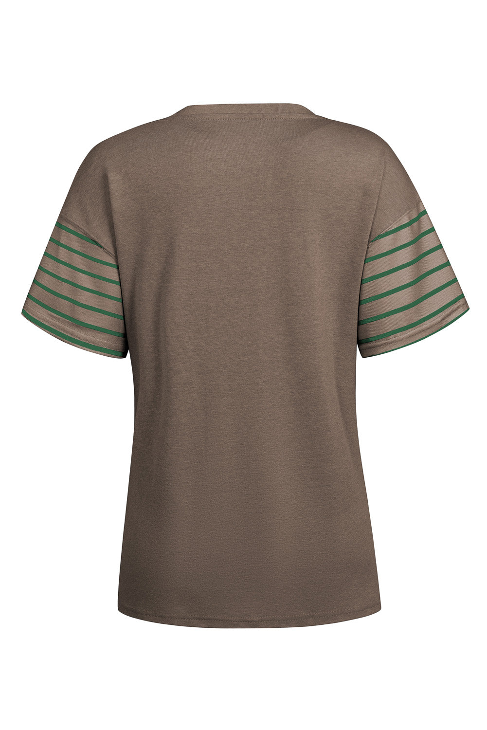 Striped Round Neck Short Sleeve T-Shirt - T - 6 COLORS -