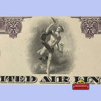 Thumbnail for Vintage 1960s - 1970s United Air Lines Stock Certificate, 1000 Shares, Chicago, Il, Boise, ID