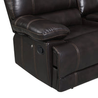 Thumbnail for Recliner Chair Sofa Manual Reclining Home Seating Seats  Movie Theater Chairs With Cup Holders and Storage Box, Brown