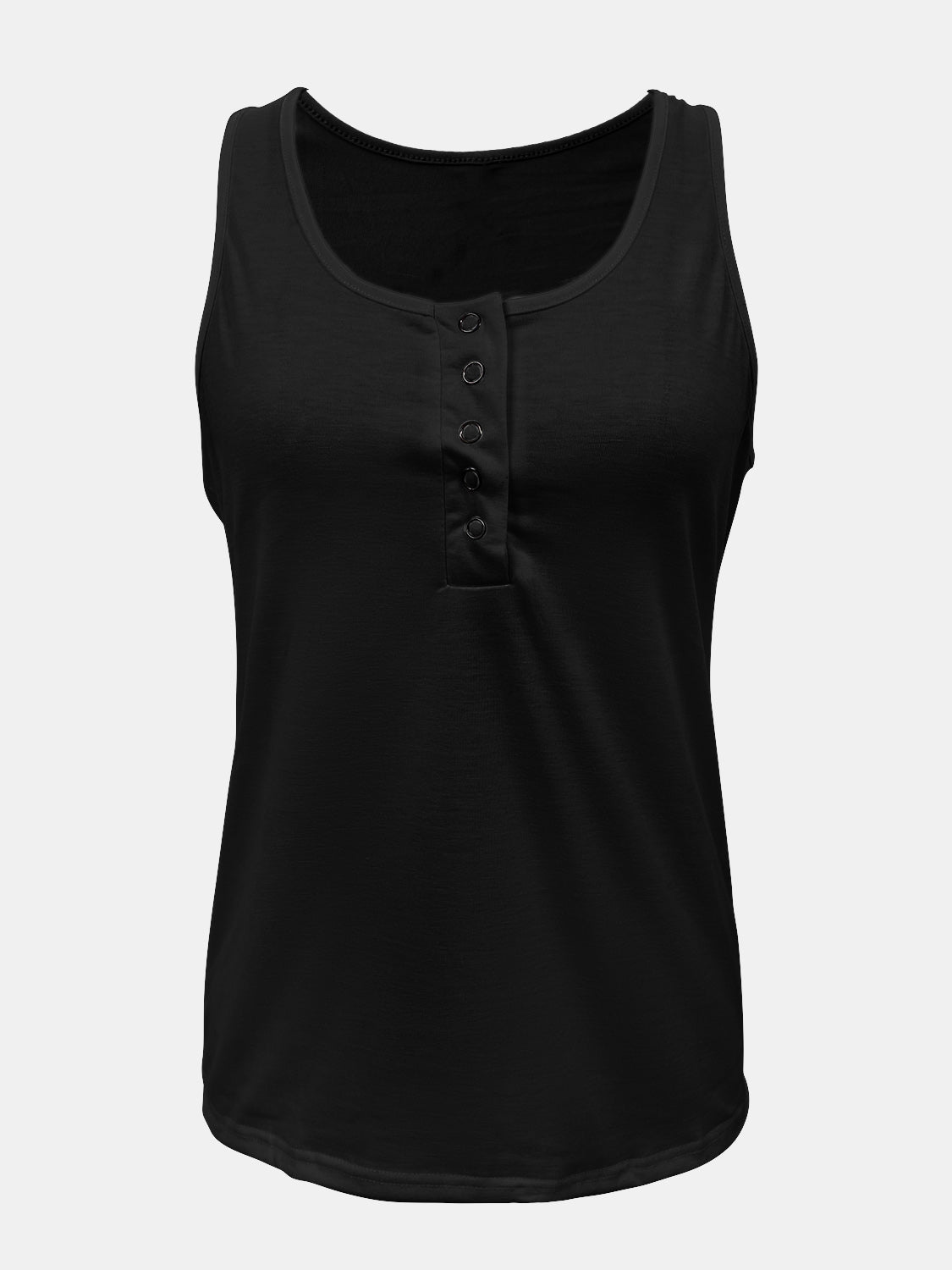 Full Size Quarter Snap Scoop Neck Tank - SIZES S THRU 3XL - T - 8 COLORS -