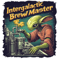 Thumbnail for Intergalactic BrewMaster Alien Tee, Fun Alien T-Shirt