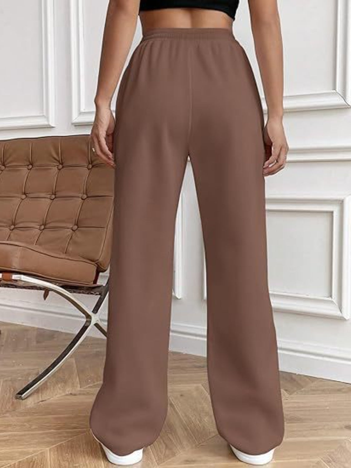 Drawstring Wide Leg Pants with Pockets - T - 5 COLORS -