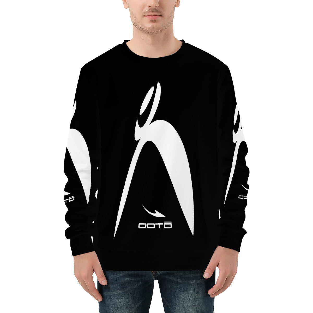 OOTO - BIG STEPPIN GLYPHIC - WT/BK - D85 Men's All Over Print Sweatshirt - 1 COLOR -