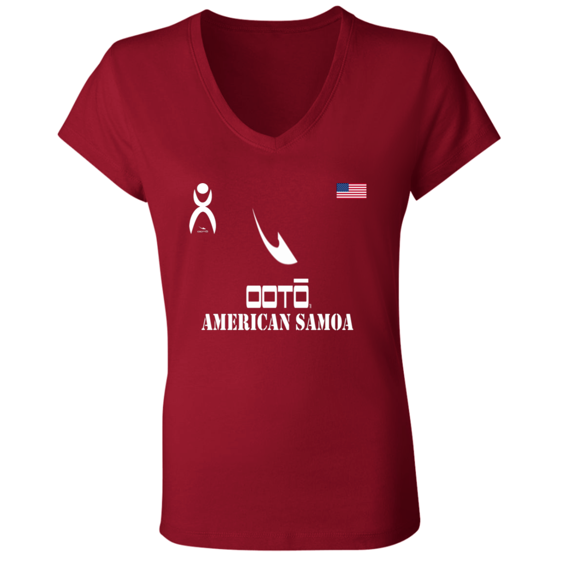 OOTO - T - AMERICAN SAMOA - B6005 Ladies' Jersey V-Neck T-Shirt - 6 COLORS -