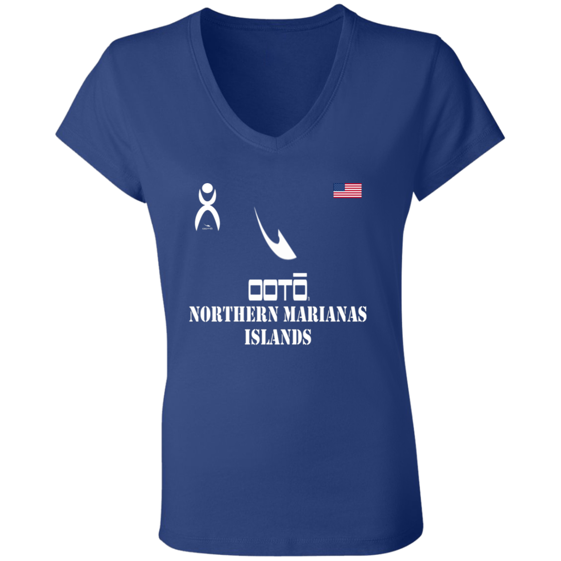 OOTO - T - NORTHERN MARIANAS ISLANDS - B6005 Ladies' Jersey V-Neck T-Shirt - 6 COLORS -