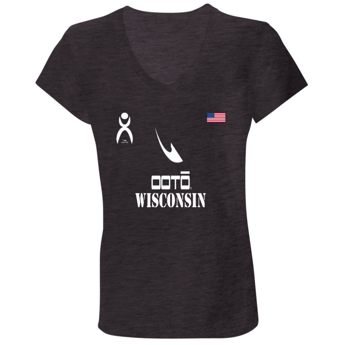 OOTO - WISCONSIN - B6005 Ladies' Jersey V-Neck T-Shirt - 6 COLORS -