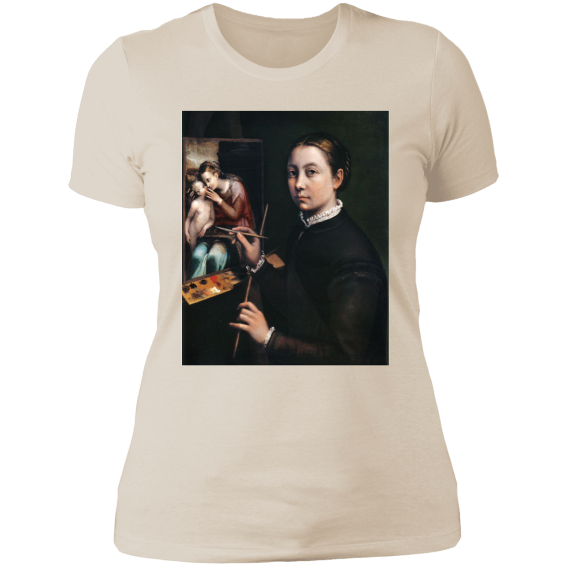 SOFONISBA ANGUISSOLA - SELF POTRAT AT THE EASEL - ca.1556-1565 - LANCUT CASTLE / POLAND - NL3900 Ladies' Boyfriend T-Shirt - 6 COLORS -