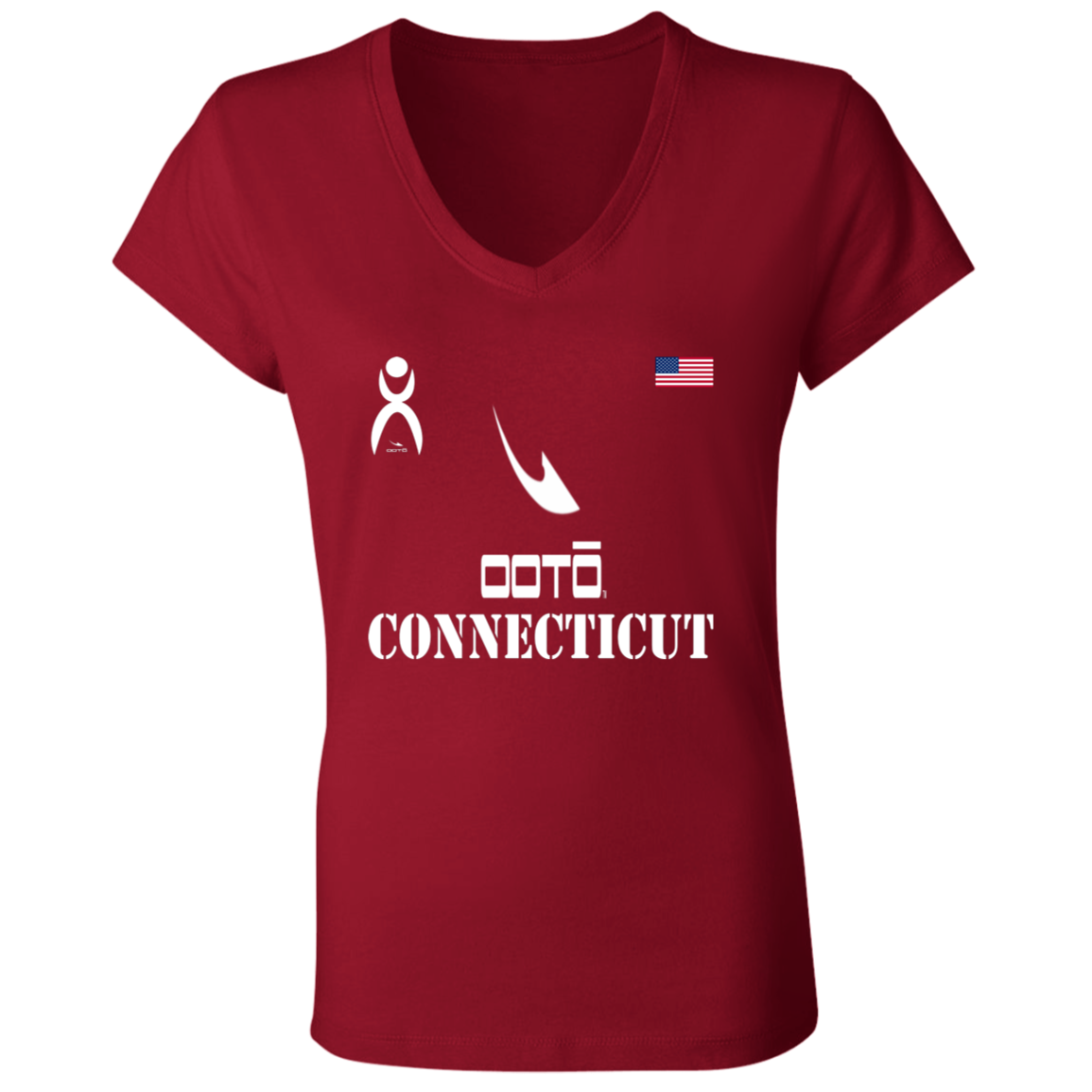 OOTO - CONNECTICUT - B6005 Ladies' Jersey V-Neck T-Shirt - 6 COLORS -