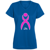 Thumbnail for GLYPHIC EN PINK WHITE IG - 1790 Ladies’ Moisture-Wicking V-Neck Tee - 4 COLORS -