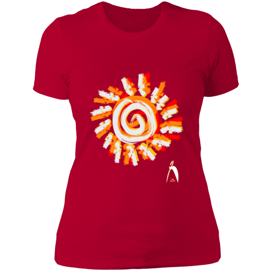 PAINTED SUN WITH BIG STEPPIN GLYPHIC - NL3900 Ladies' Boyfriend T-Shirt - 12 COLORS -