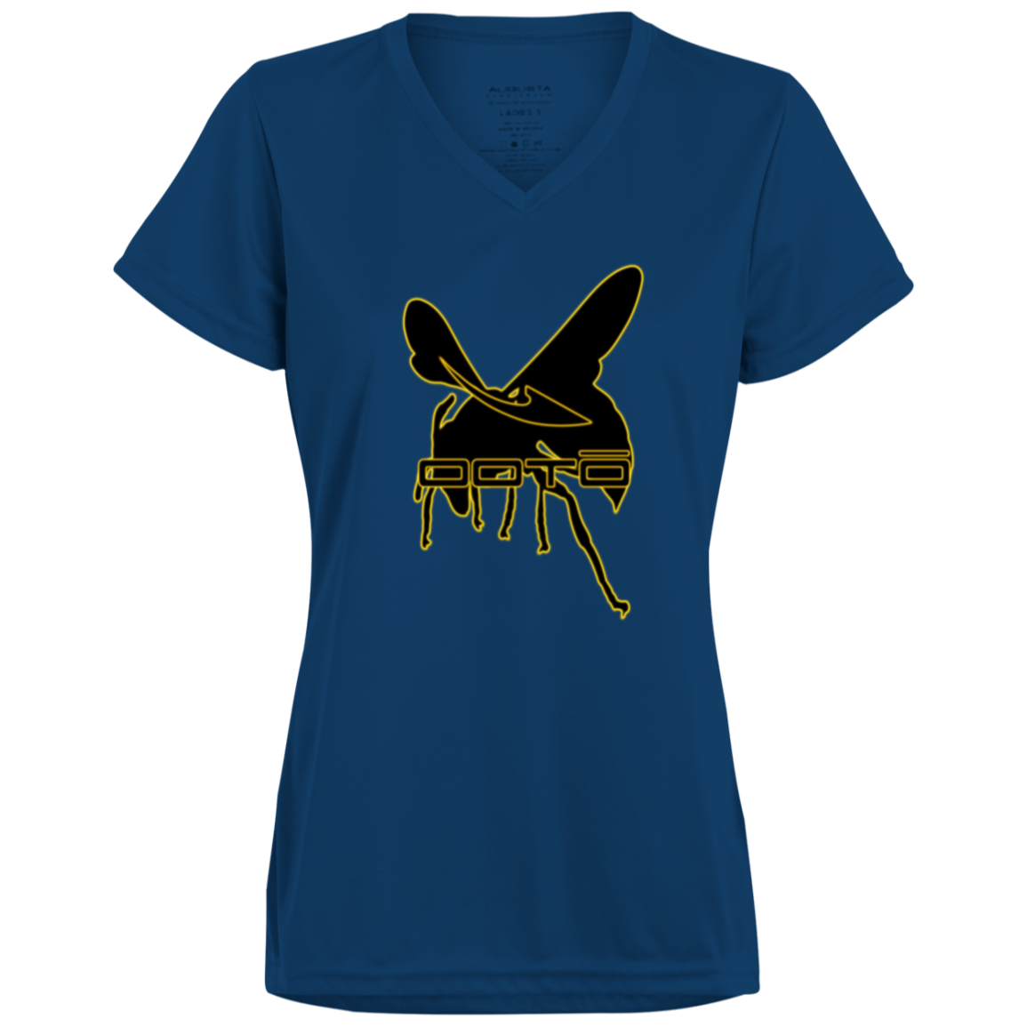 DASH AND HORNET BLACK - 1790 Ladies’ Moisture-Wicking V-Neck Tee - 7 COLORS -