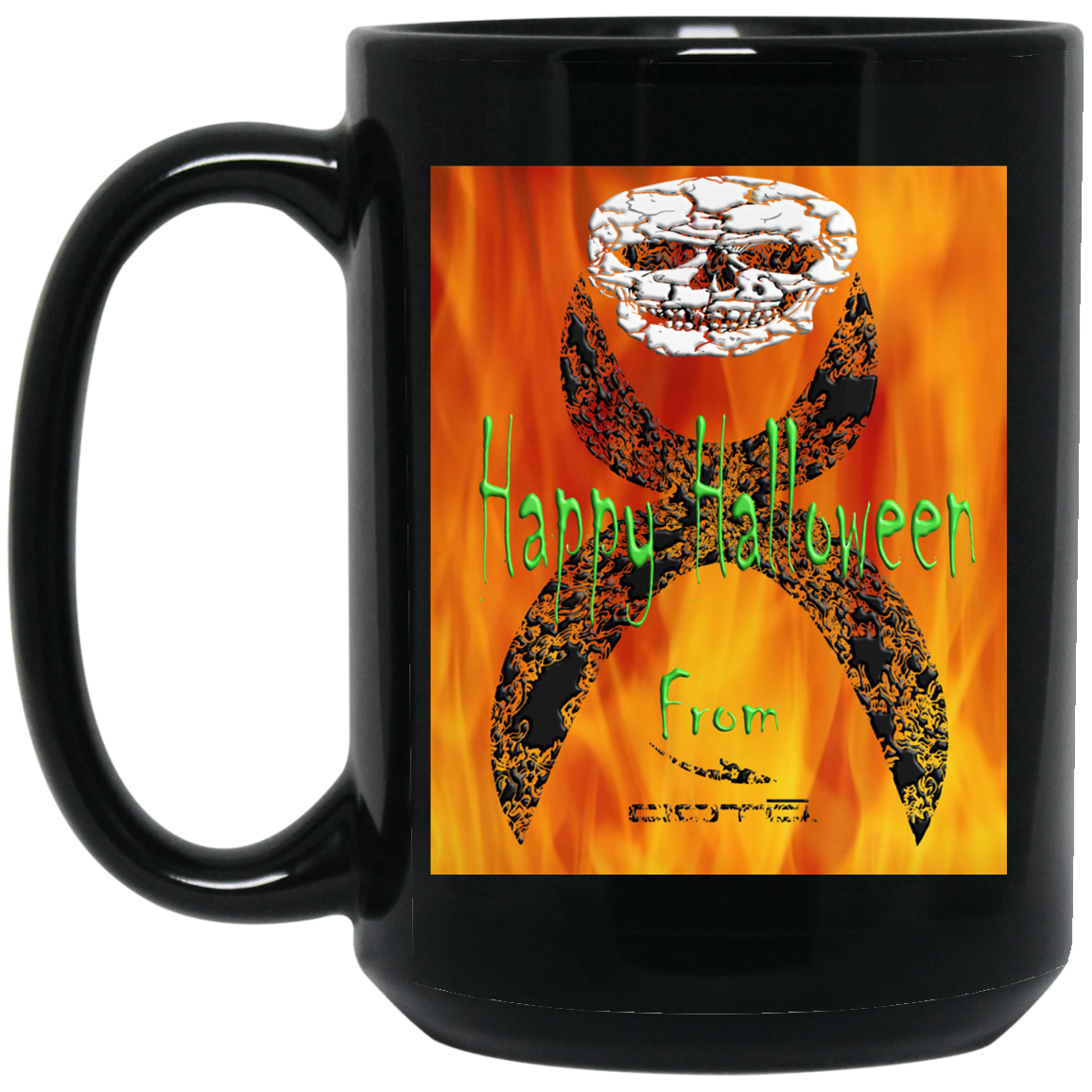 OOTO - TRICK OR TREAT GLYPHIC EN HALTED PHASE - 1 BM15OZ 15 oz. Black Mug - 1 COLOR -