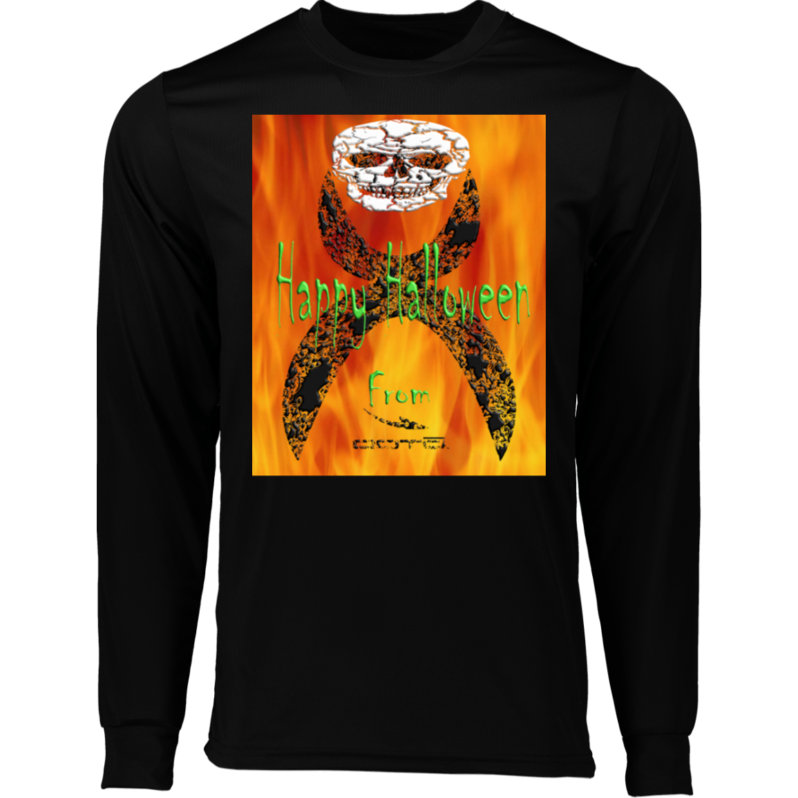 TRICK OR TREAT GLYPHIC EN HALTED PHASE - 1 788 Long Sleeve Moisture-Wicking Tee - 1 COLOR -