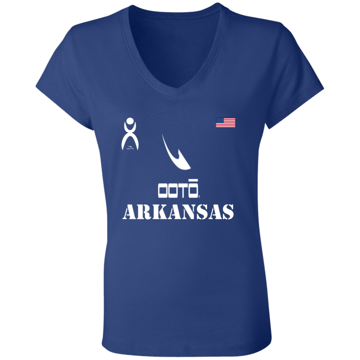 OOTO - ARKANSAS - B6005 Ladies' Jersey V-Neck T-Shirt - 6 COLORS -