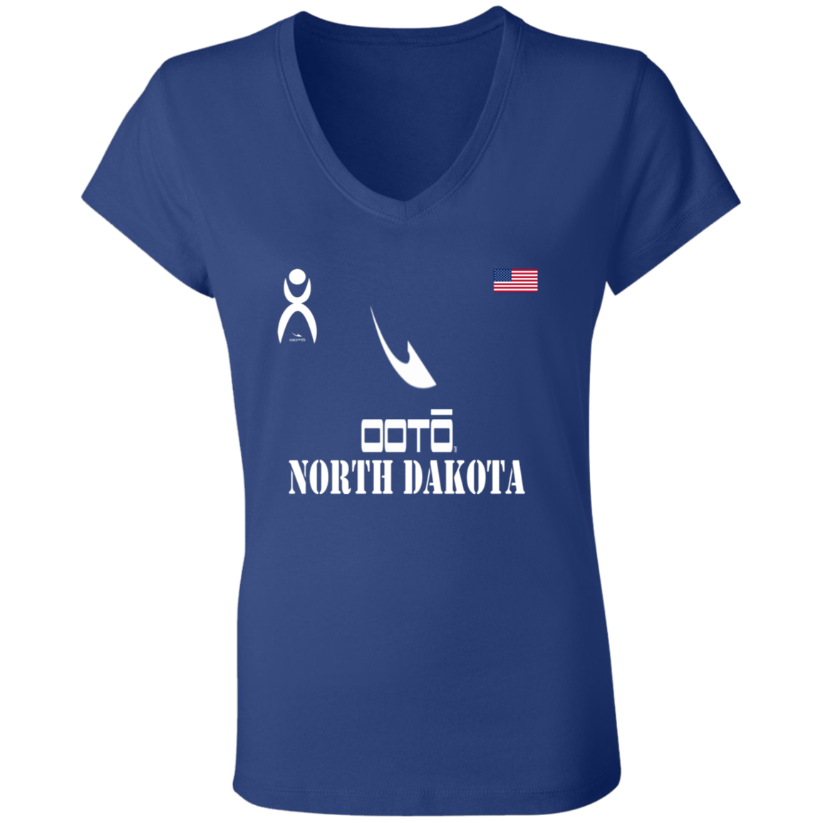 OOTO - NORTH DAKOTA - B6005 Ladies' Jersey V-Neck T-Shirt - 6 COLORS -