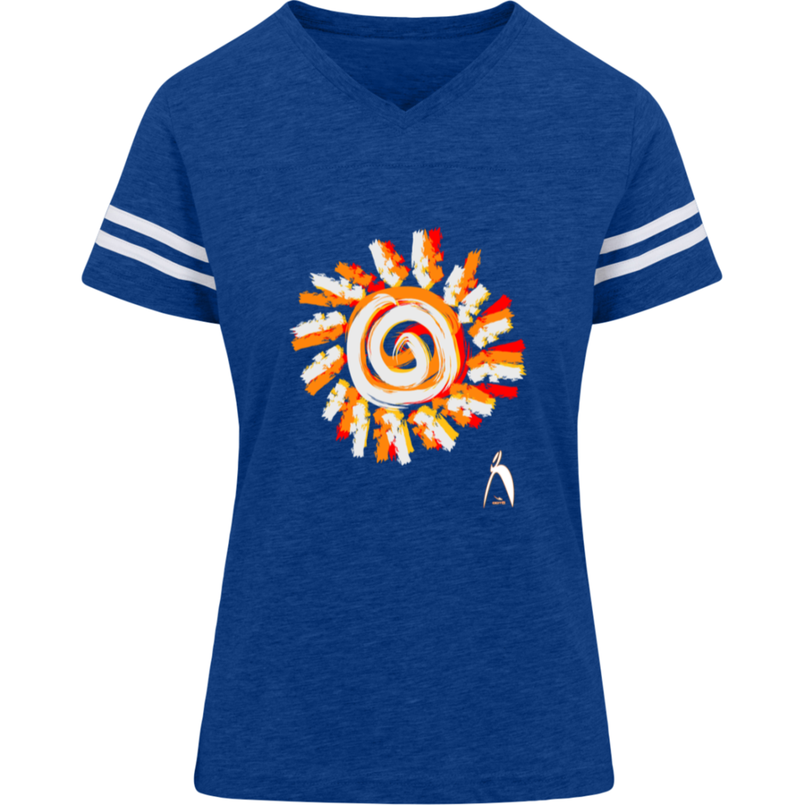 PAINTED SUN WITH BIG STEPPIN GLYPHIC - 3537 LAT Womens Football Tee - 4 COLORS -